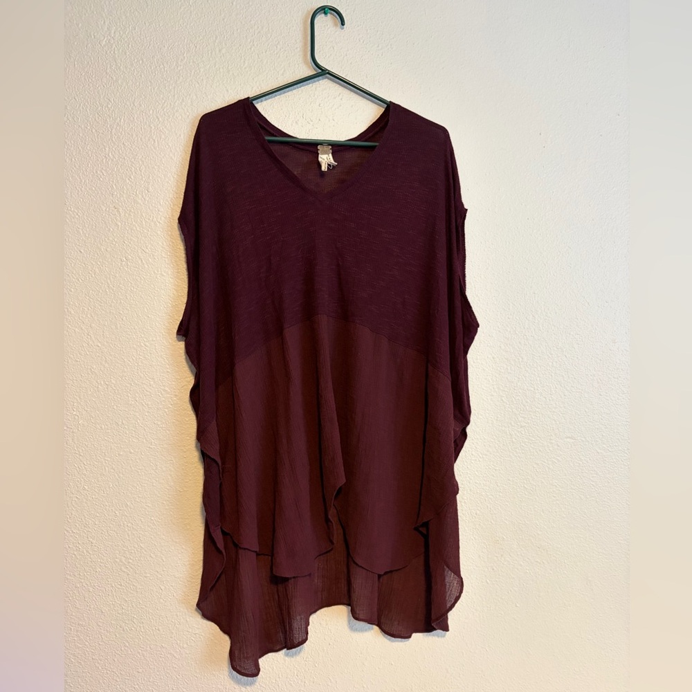 We The Free Deep Burgundy Tunic Top